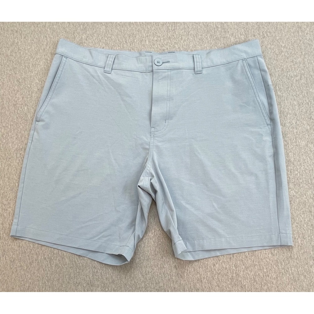Travis Matthew Shorts Mens 38 Blue Cotton Blend Performance Stretch 8" Inseam